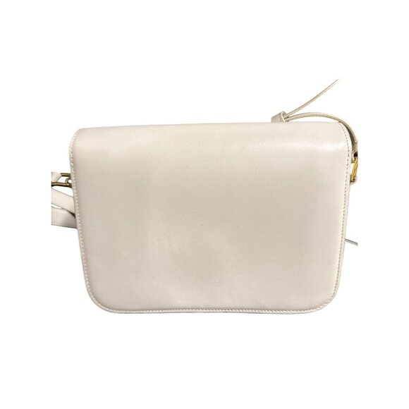 Celine Triomphe White Leather Shoulder Bag With Gold Hardware - Picture 2 of 16